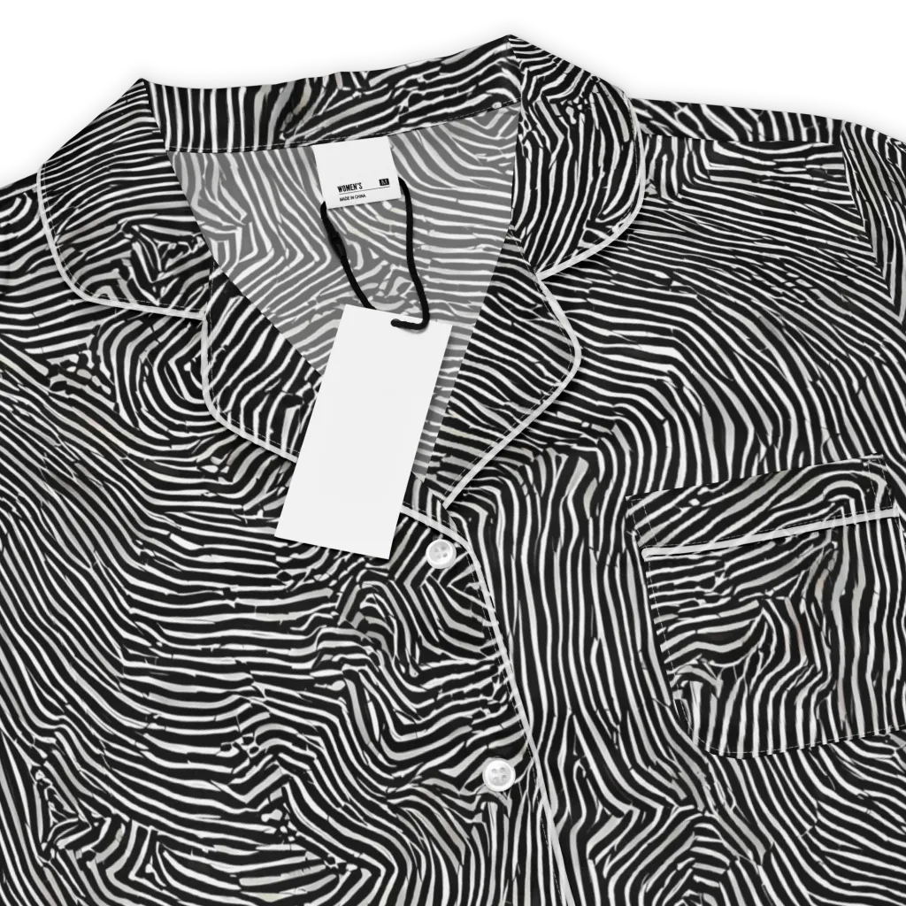 Fingerprint Noir on Women's Short Sleeve Pajama Top — Product details