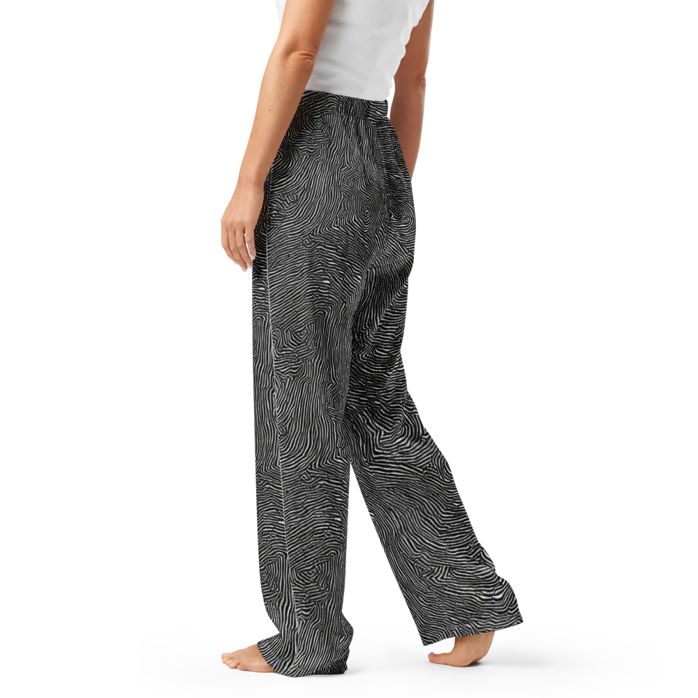 Fingerprint Noir on Women's Pajama Pants — Left