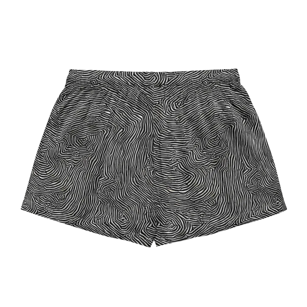 Fingerprint Noir on Women's Pajama Shorts — Back