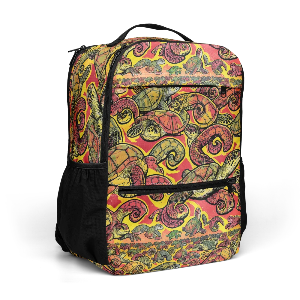 Tortoise Kaleidoscope on Utility Backpack — Right Front