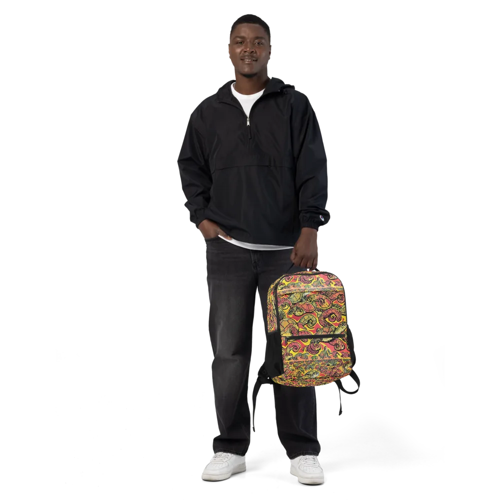 Tortoise Kaleidoscope on Utility Backpack — Front