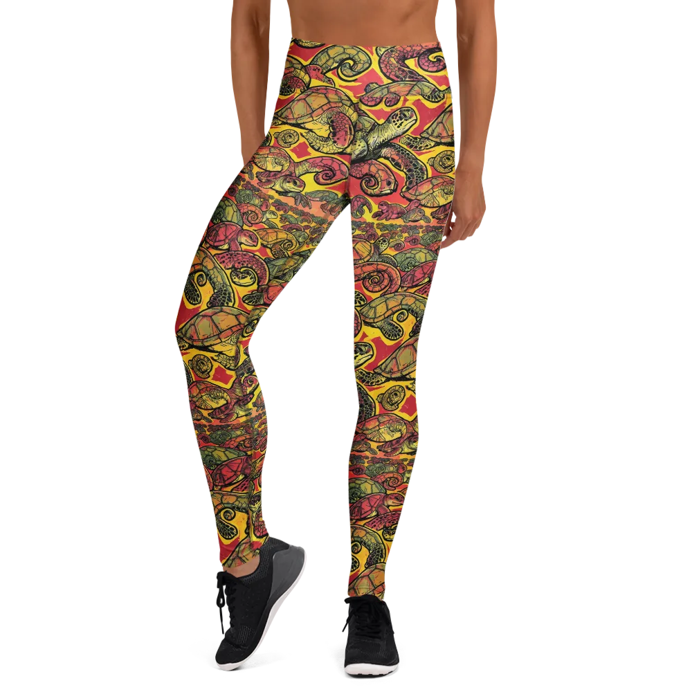 Tortoise Kaleidoscope on Yoga Leggings — Front