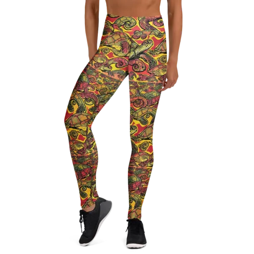 Tortoise Kaleidoscope on a Yoga Leggings