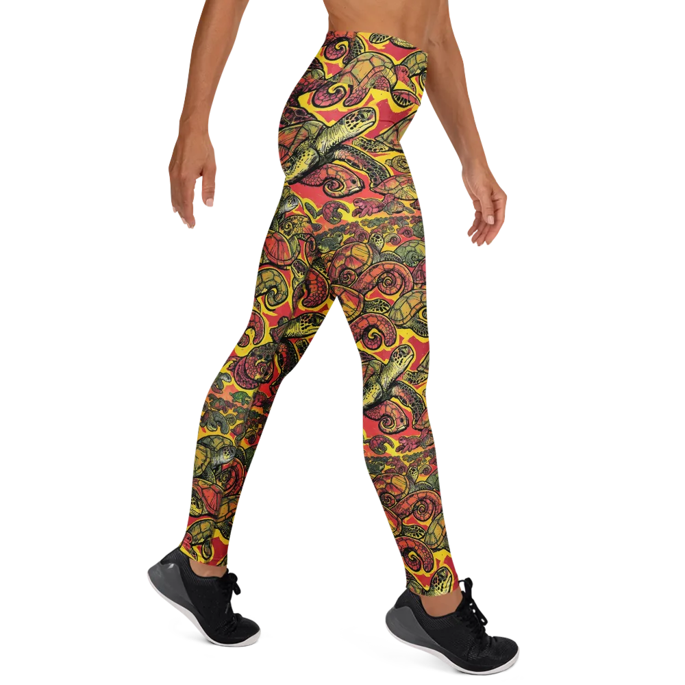 Tortoise Kaleidoscope on Yoga Leggings — Right