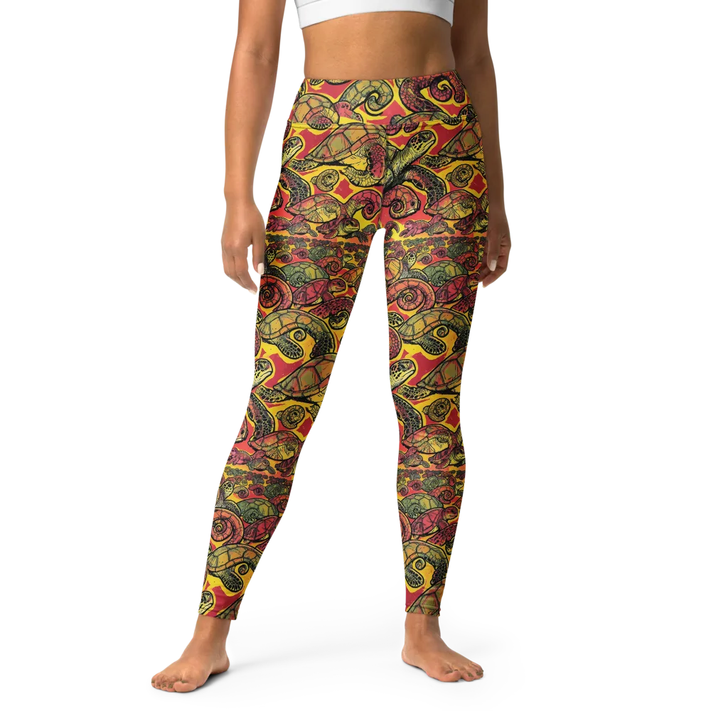 Tortoise Kaleidoscope on Yoga Leggings — Front