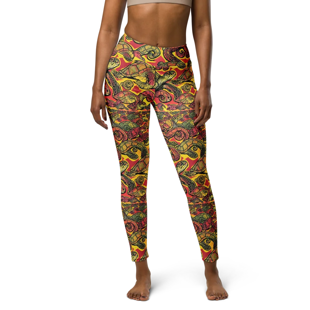 Tortoise Kaleidoscope on Yoga Leggings — Front