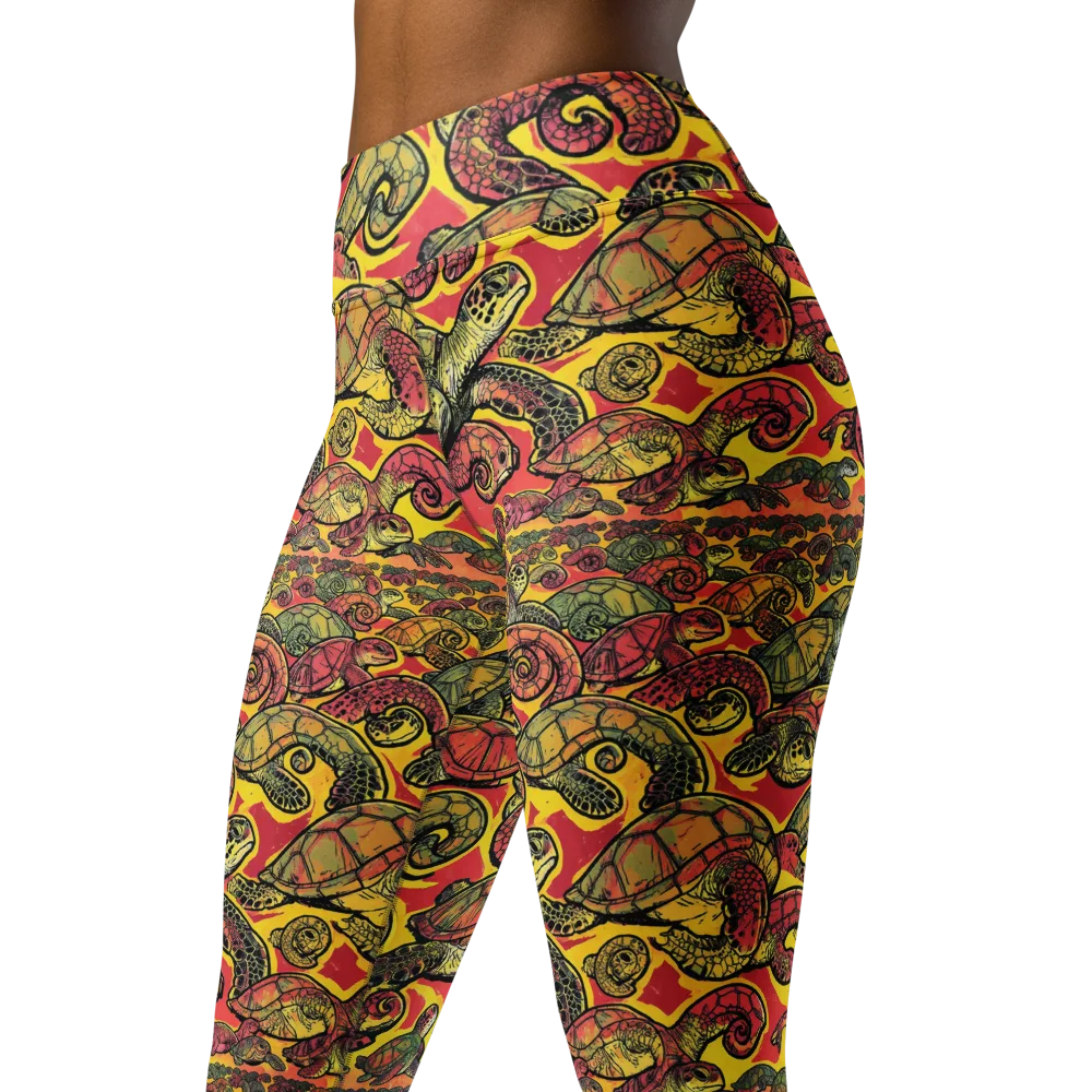 Tortoise Kaleidoscope on Yoga Leggings — Left Front