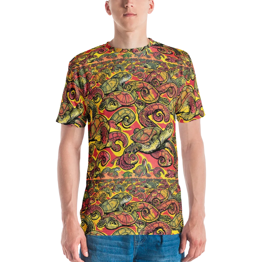 Tortoise Kaleidoscope on Men's Crew Neck T-Shirt — Front