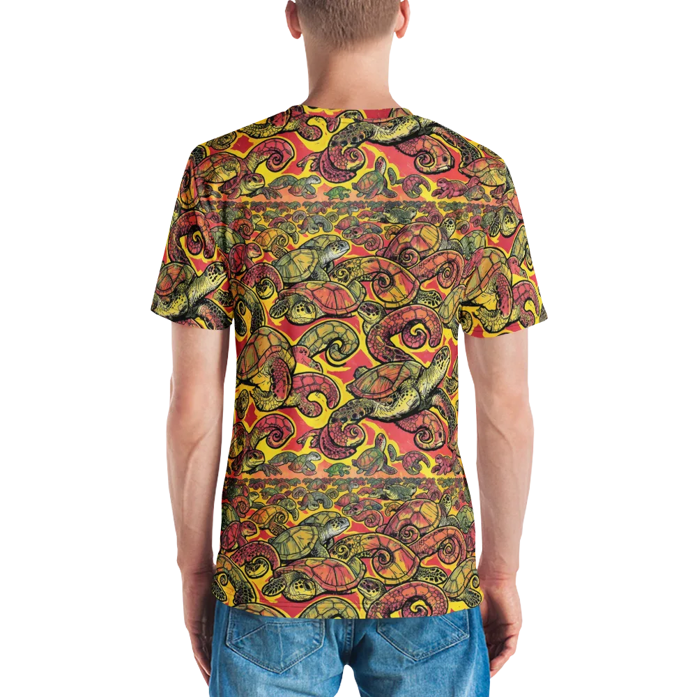 Tortoise Kaleidoscope on Men's Crew Neck T-Shirt — Back