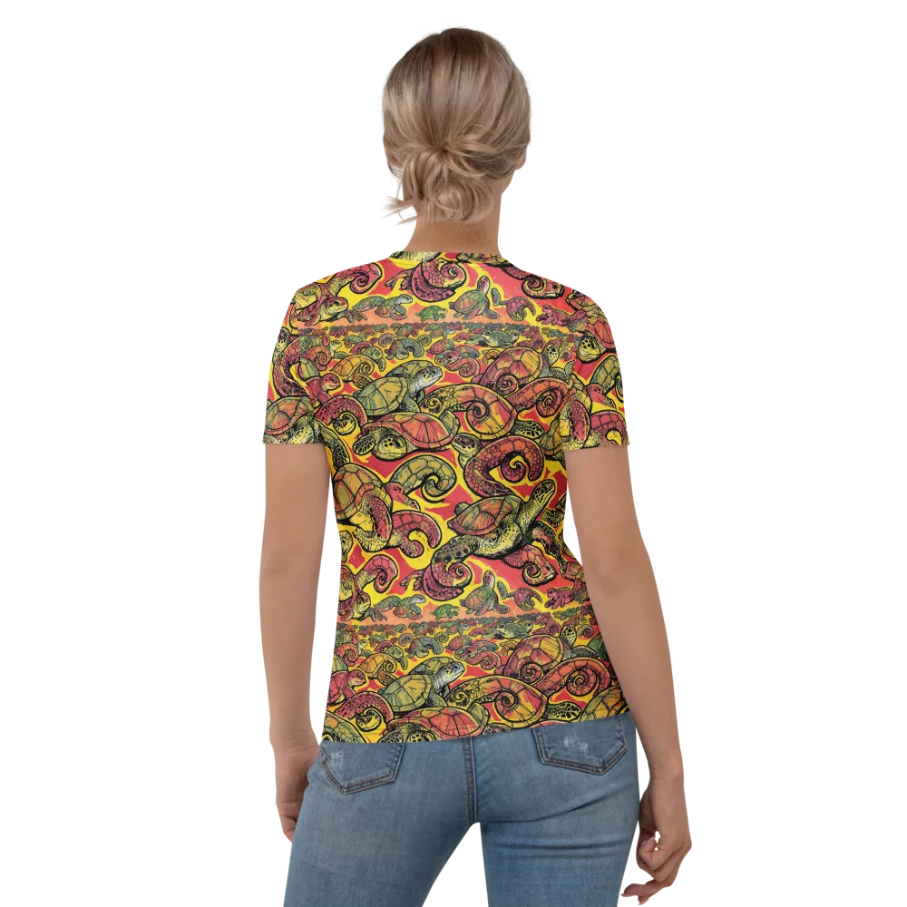 Tortoise Kaleidoscope on Women's Crew Neck T-Shirt — Back