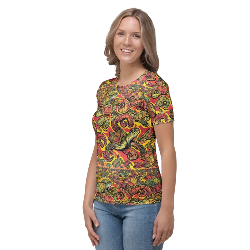 Tortoise Kaleidoscope on Women's Crew Neck T-Shirt — Left