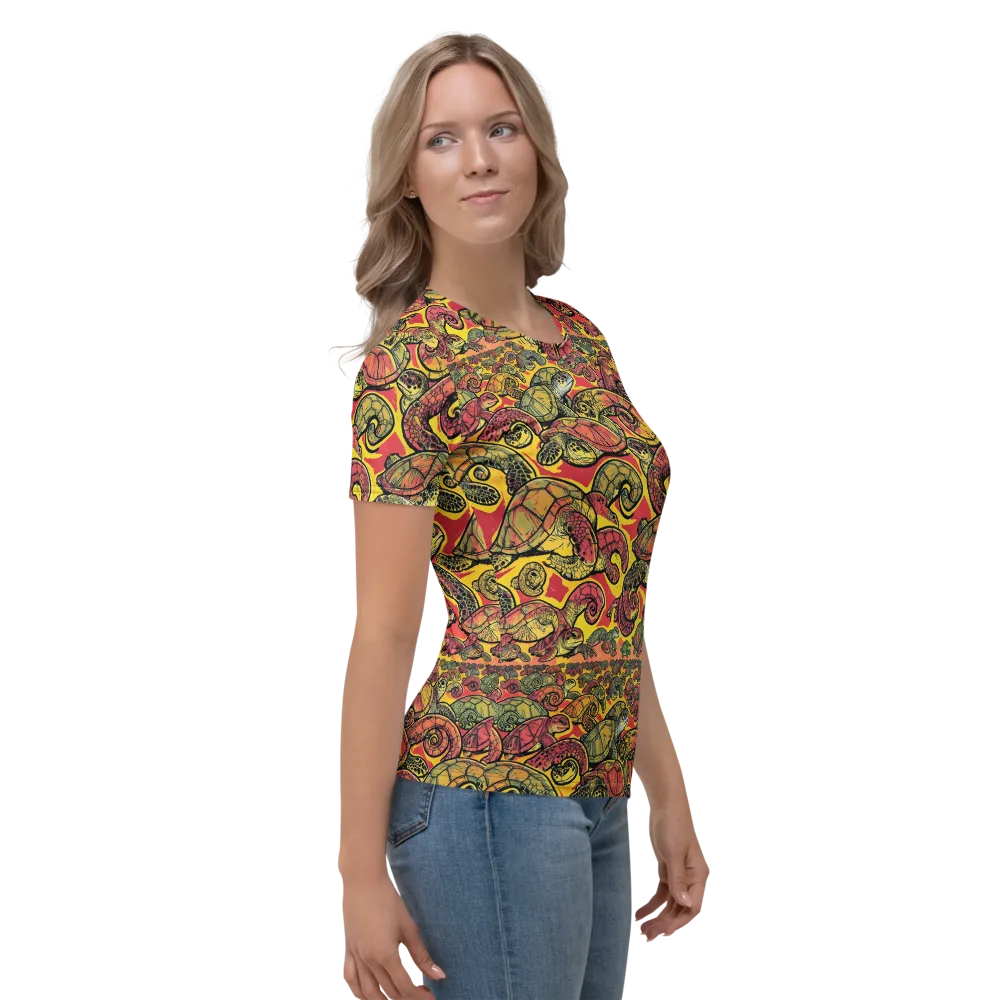 Tortoise Kaleidoscope on Women's Crew Neck T-Shirt — Right