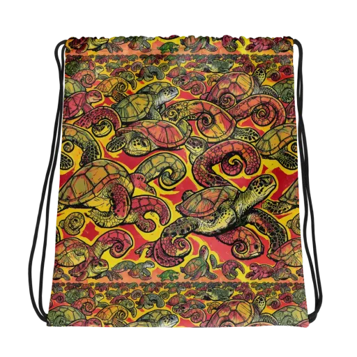 Tortoise Kaleidoscope on a Drawstring Bag