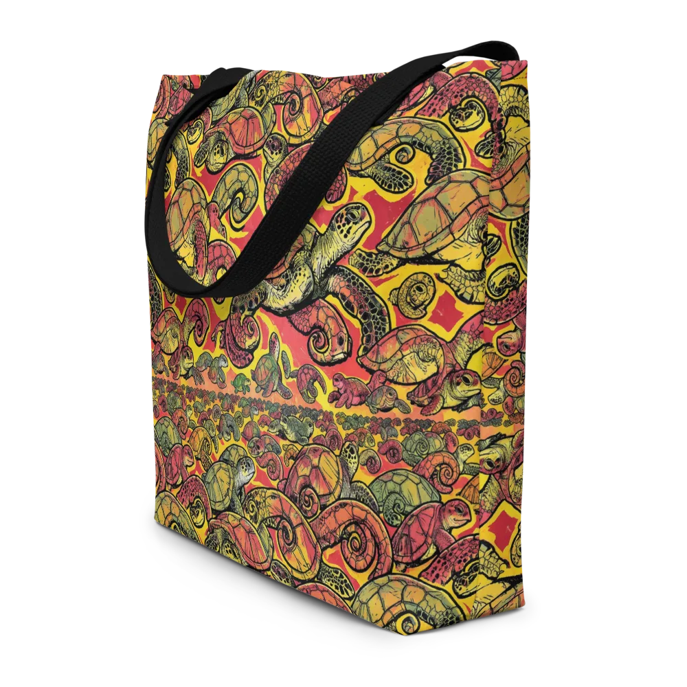 Tortoise Kaleidoscope on Large Tote Bag W/ Pocket — Front