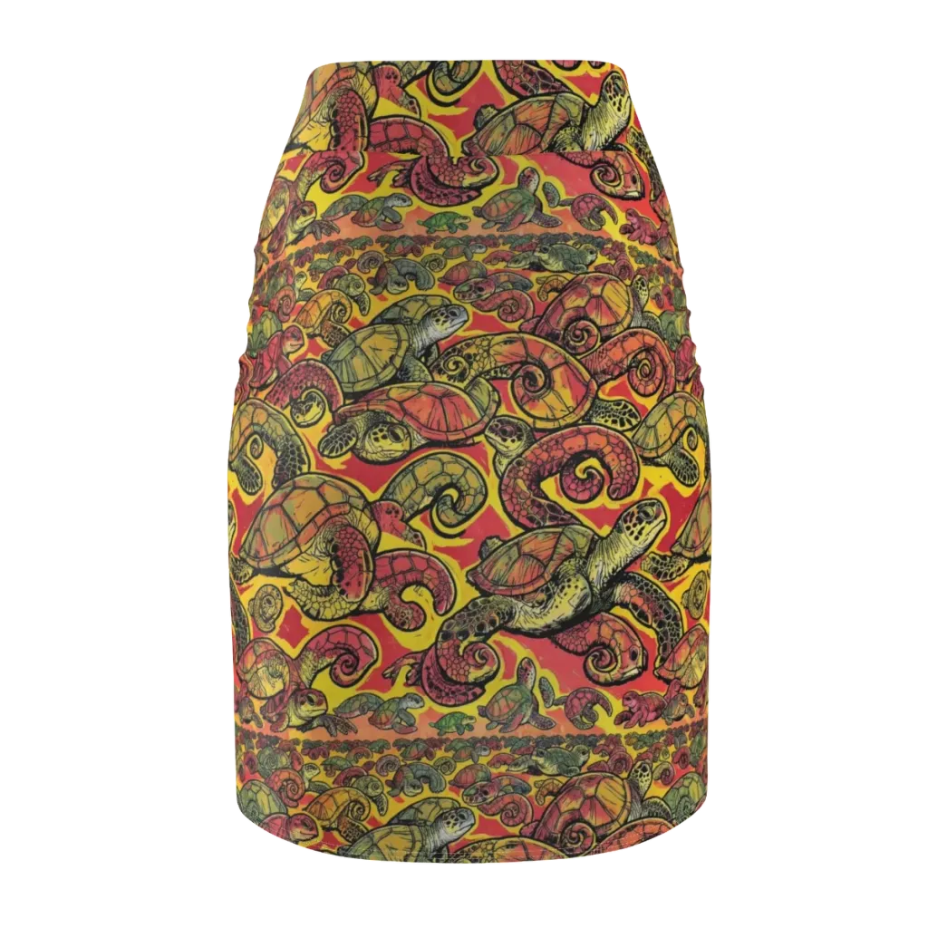 Tortoise Kaleidoscope on Pencil Skirt — Back