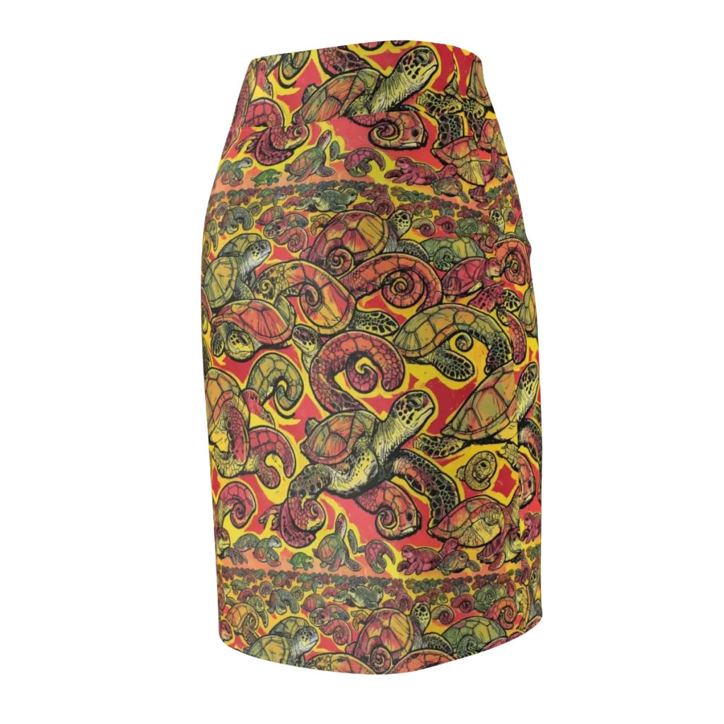 Tortoise Kaleidoscope on Pencil Skirt — Back Side