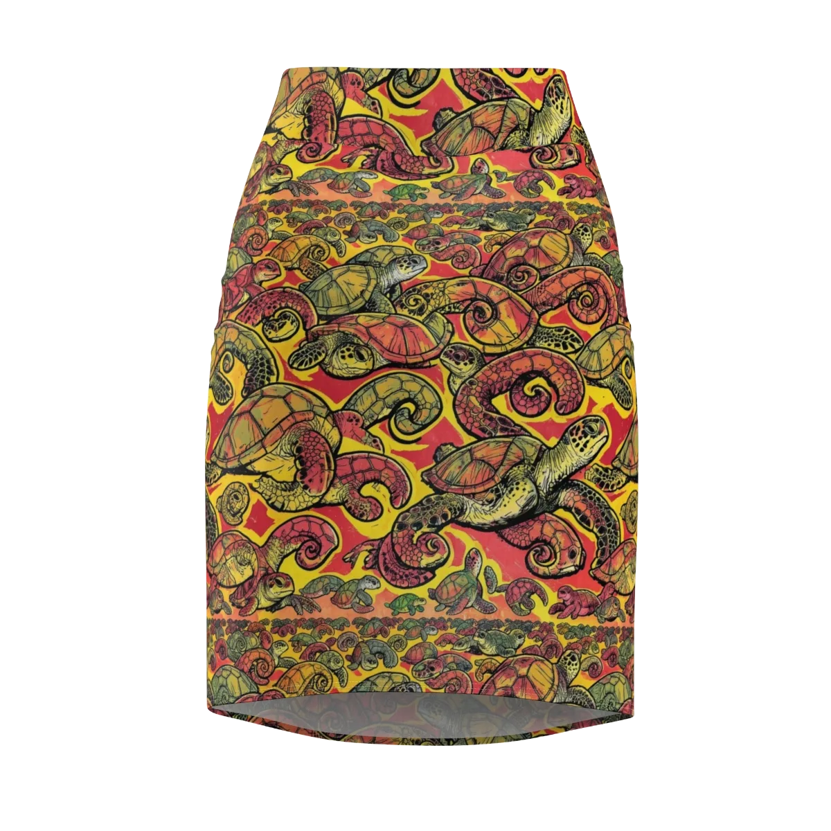 Tortoise Kaleidoscope on Pencil Skirt — Front