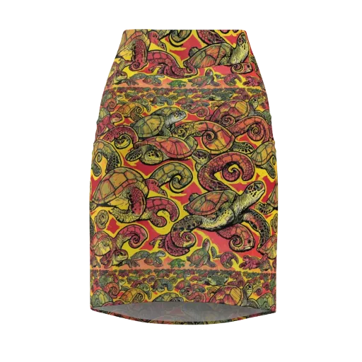 Tortoise Kaleidoscope on a Pencil Skirt