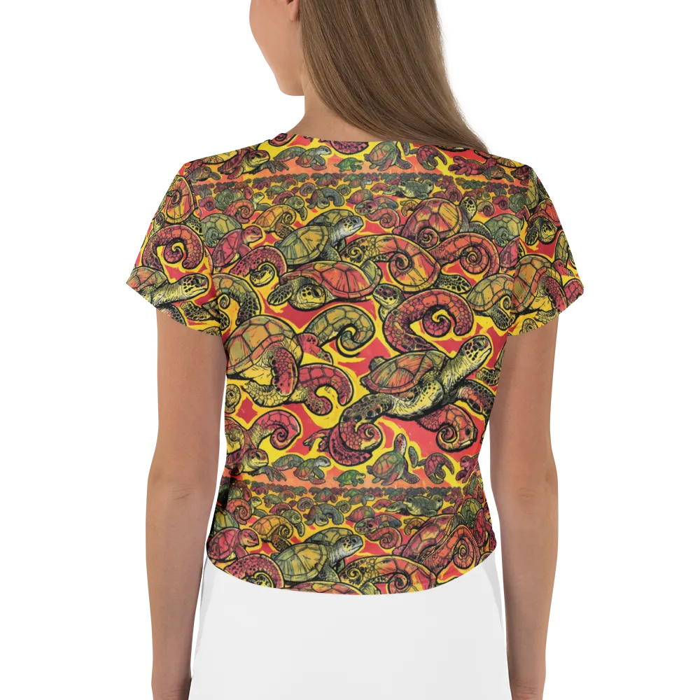 Tortoise Kaleidoscope on Crop Tee — Back
