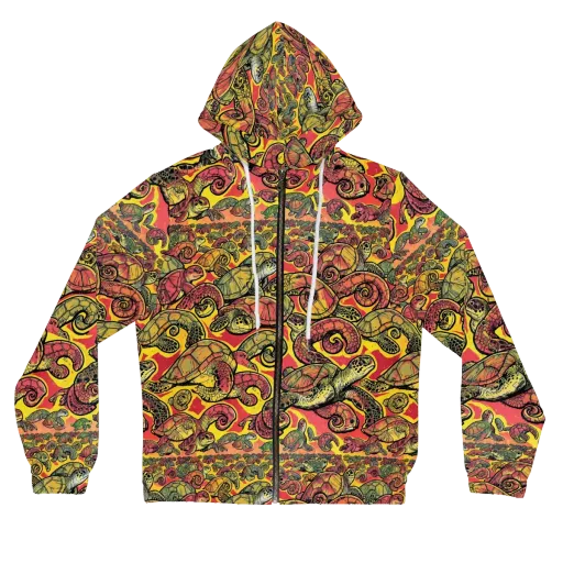 Tortoise Kaleidoscope on a Women's Full-Zip Hoodie