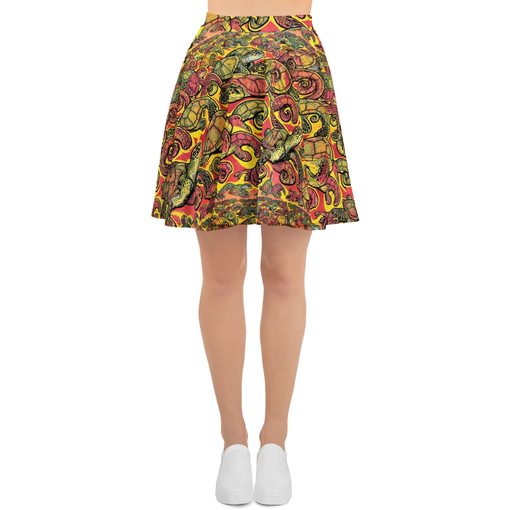 Tortoise Kaleidoscope on Skater Skirt — Front