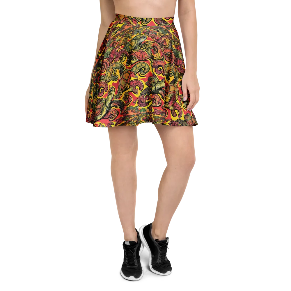 Tortoise Kaleidoscope on Skater Skirt — Front