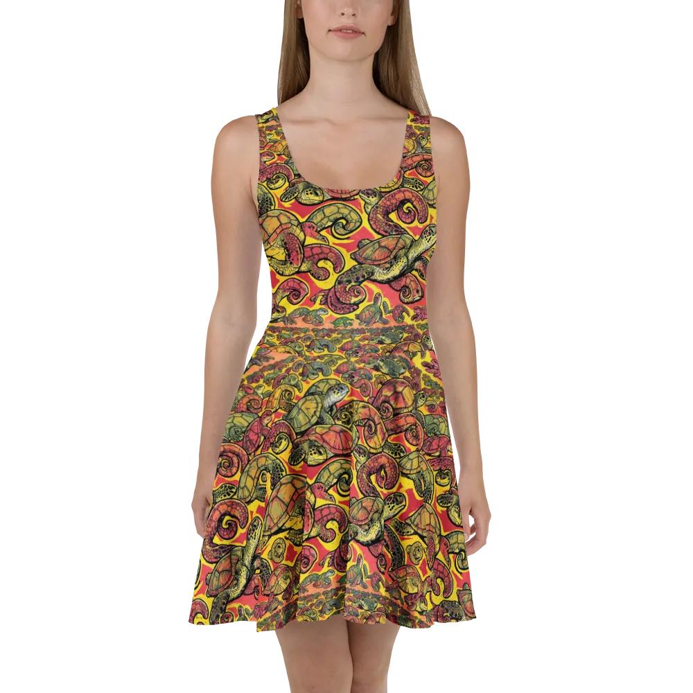 Tortoise Kaleidoscope on Skater Dress — Front