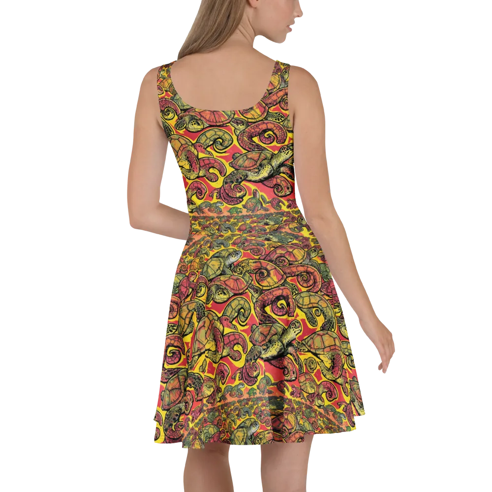 Tortoise Kaleidoscope on Skater Dress — Back