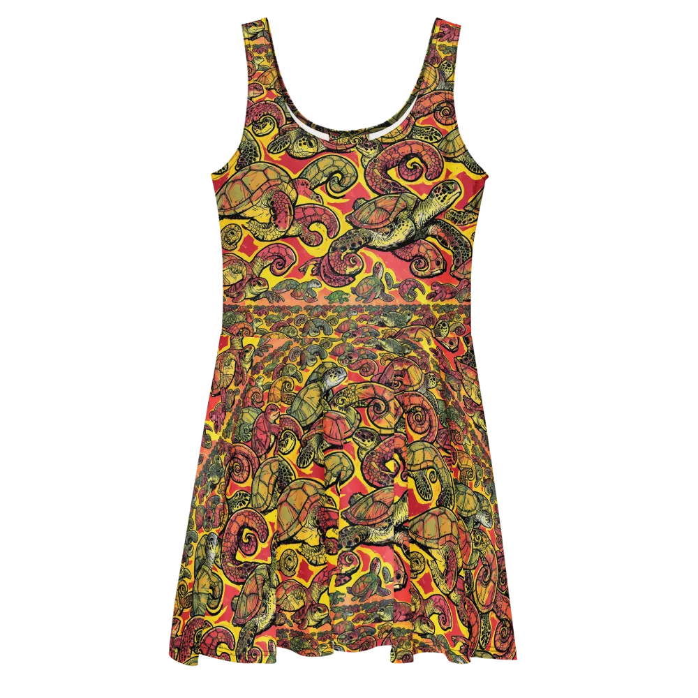 Tortoise Kaleidoscope on Skater Dress — Front