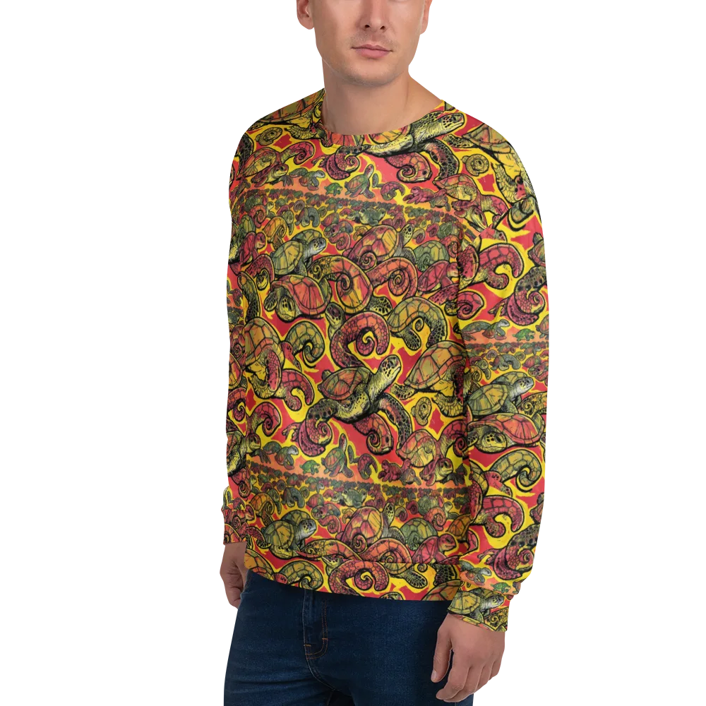 Tortoise Kaleidoscope on Sweatshirt — Left Front