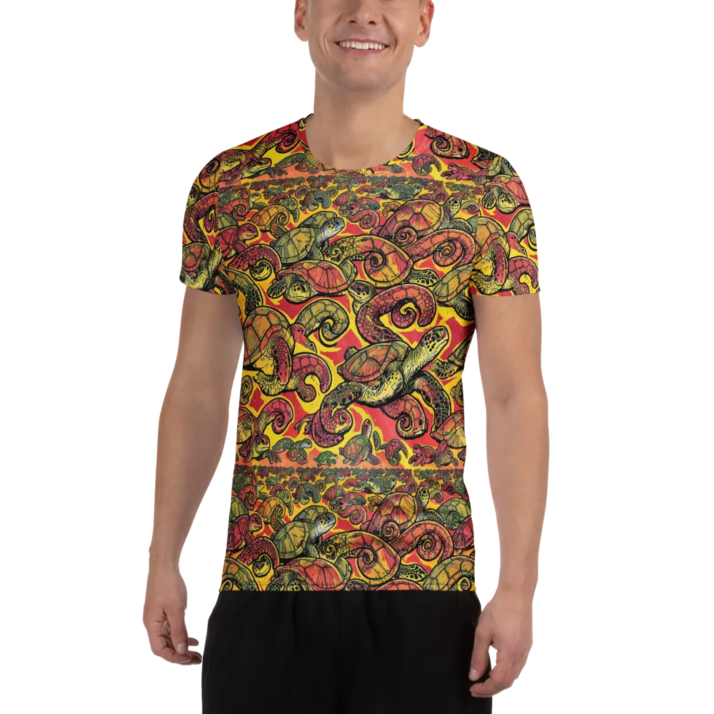 Tortoise Kaleidoscope on Men's Athletic T-Shirt — Front
