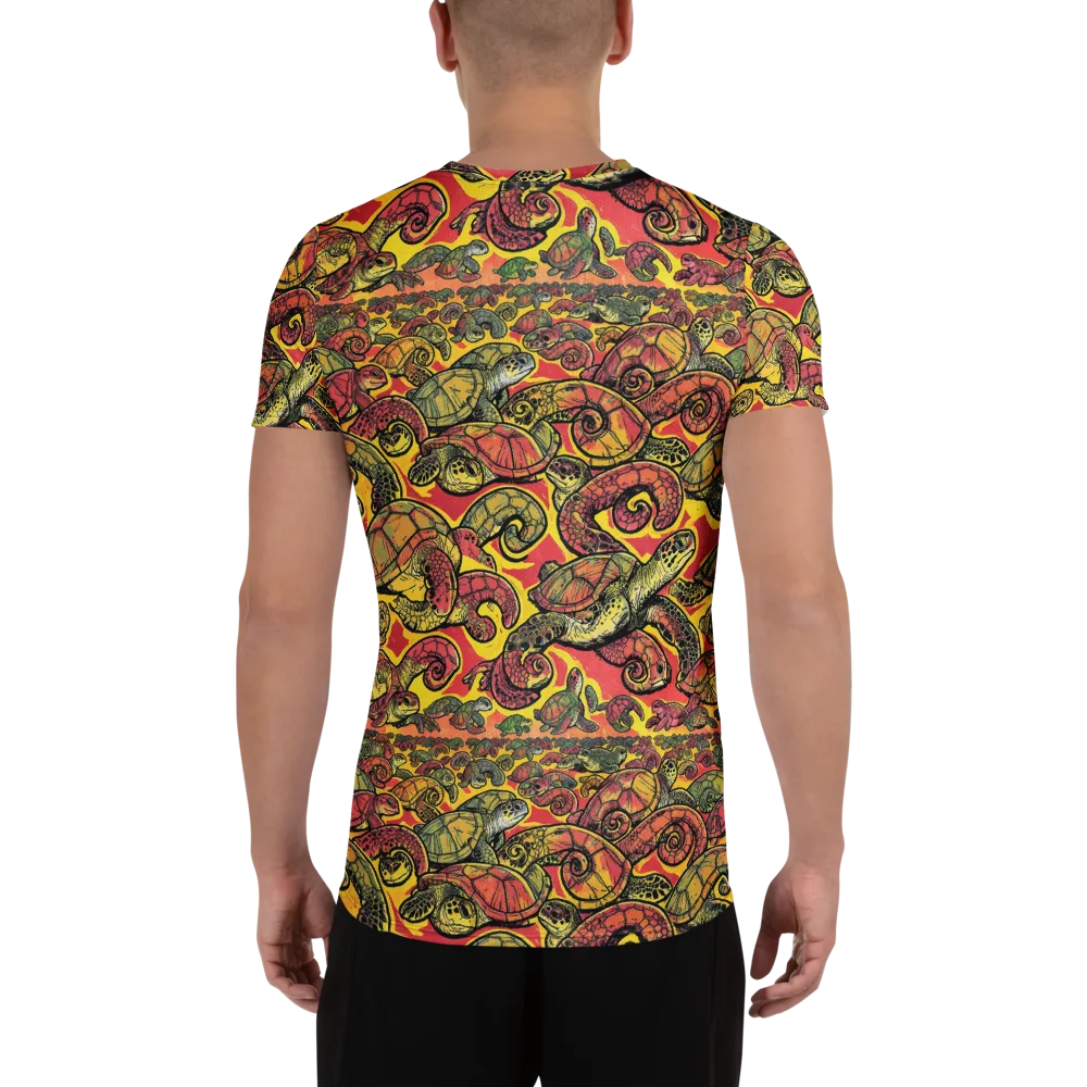 Tortoise Kaleidoscope on Men's Athletic T-Shirt — Back
