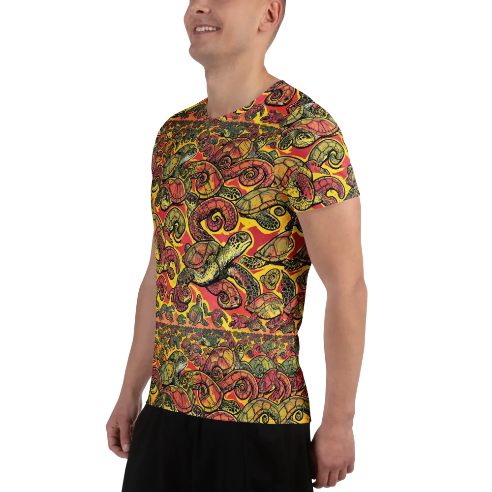 Tortoise Kaleidoscope on Men's Athletic T-Shirt — Left