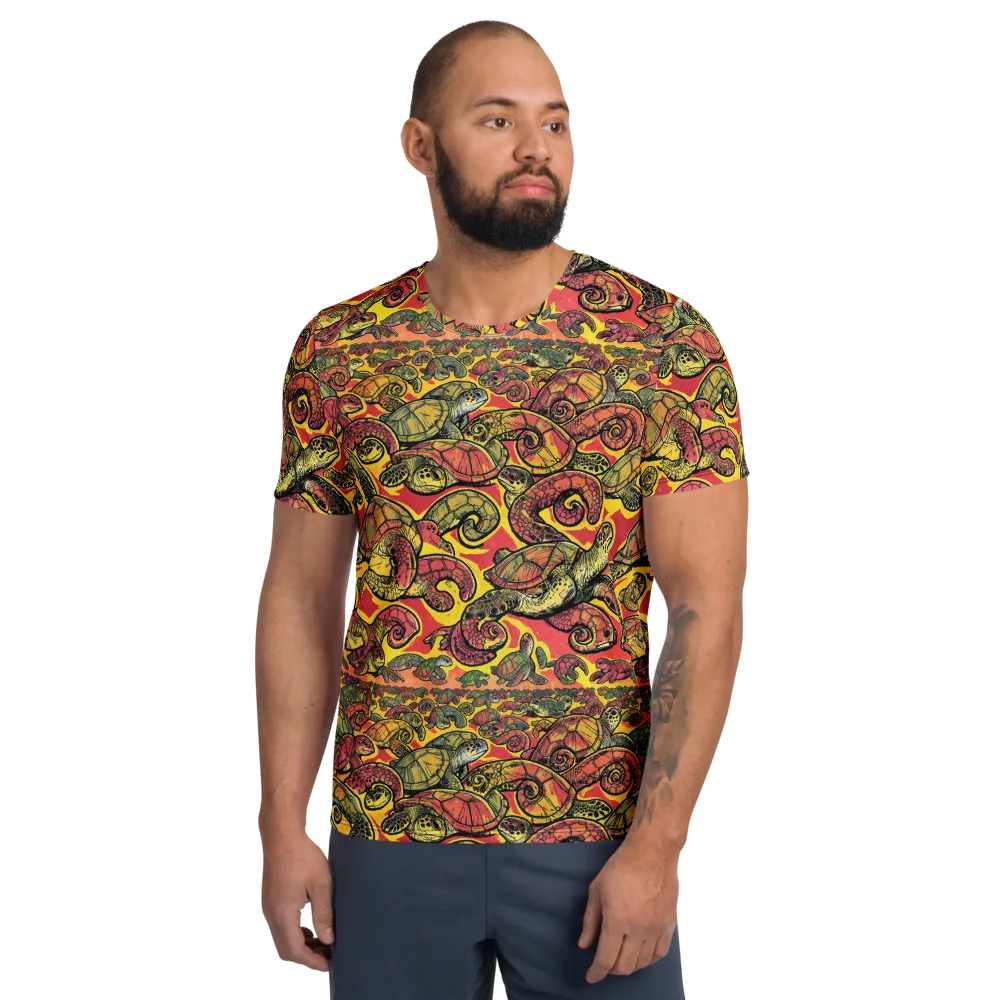Tortoise Kaleidoscope on Men's Athletic T-Shirt — Front