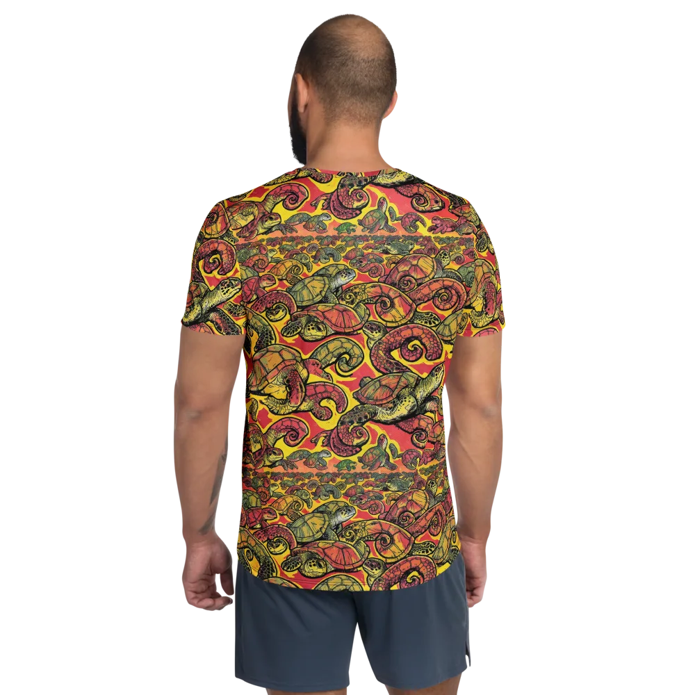 Tortoise Kaleidoscope on Men's Athletic T-Shirt — Back