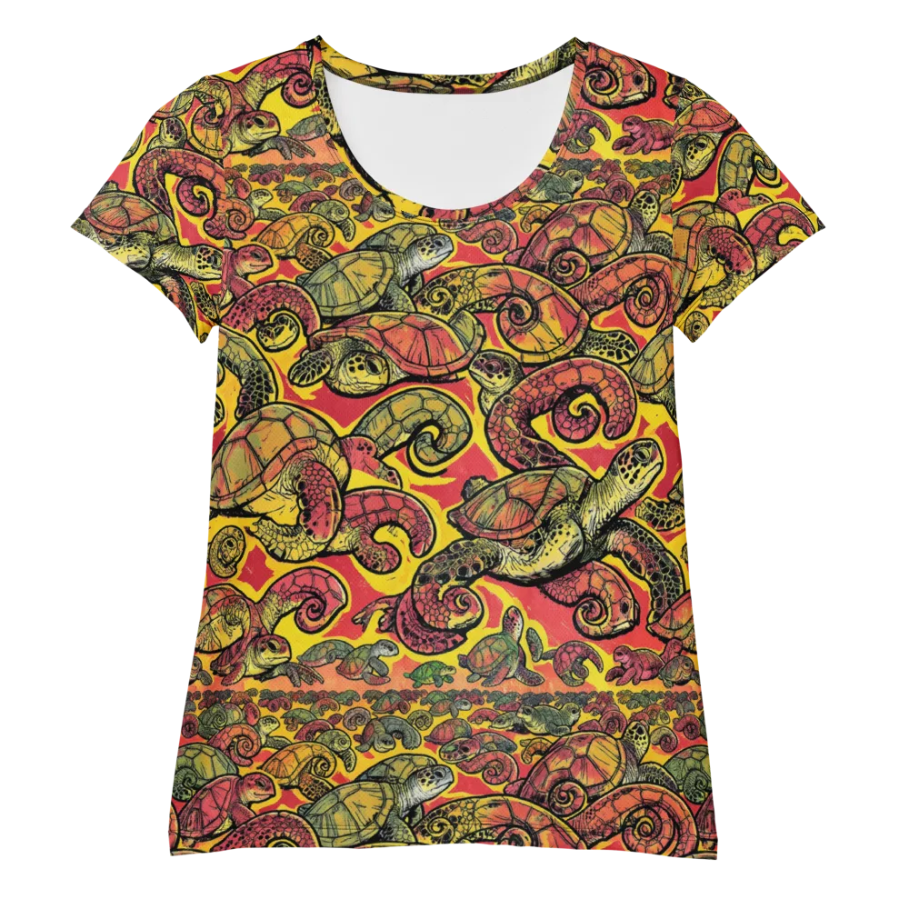 Tortoise Kaleidoscope on Women's Athletic T-Shirt — Front
