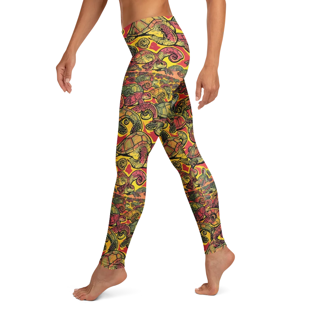 Tortoise Kaleidoscope on Leggings — Left