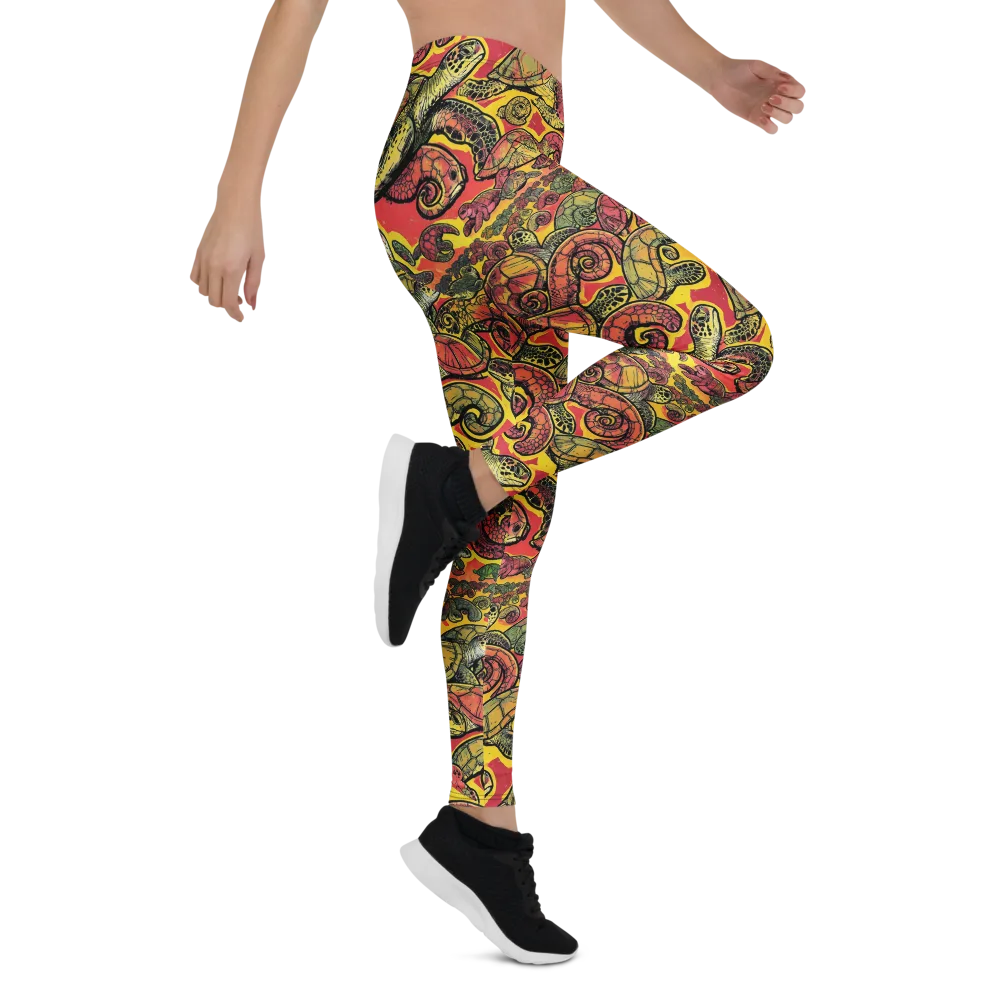 Tortoise Kaleidoscope on Leggings — Right