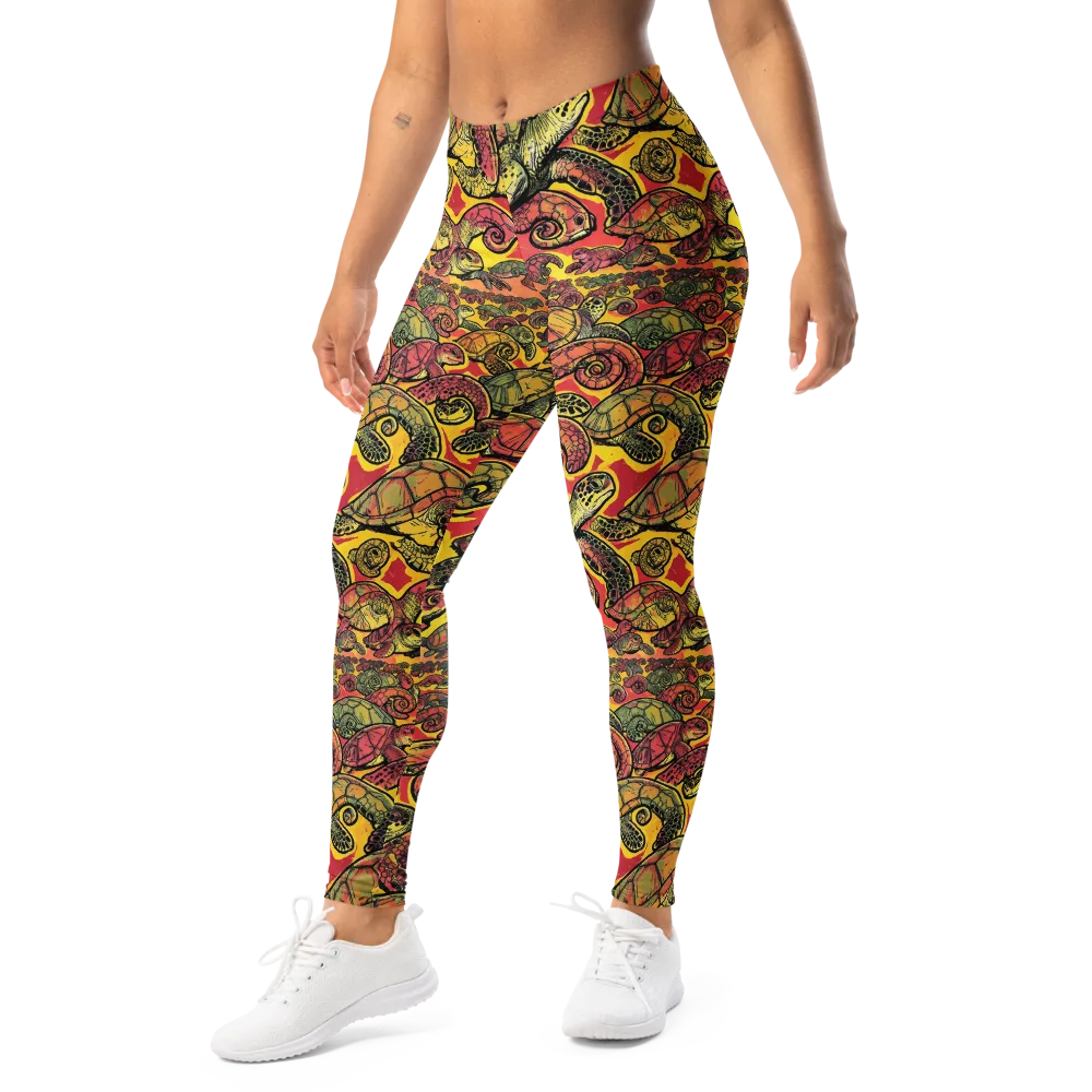 Tortoise Kaleidoscope on Leggings — Left Front