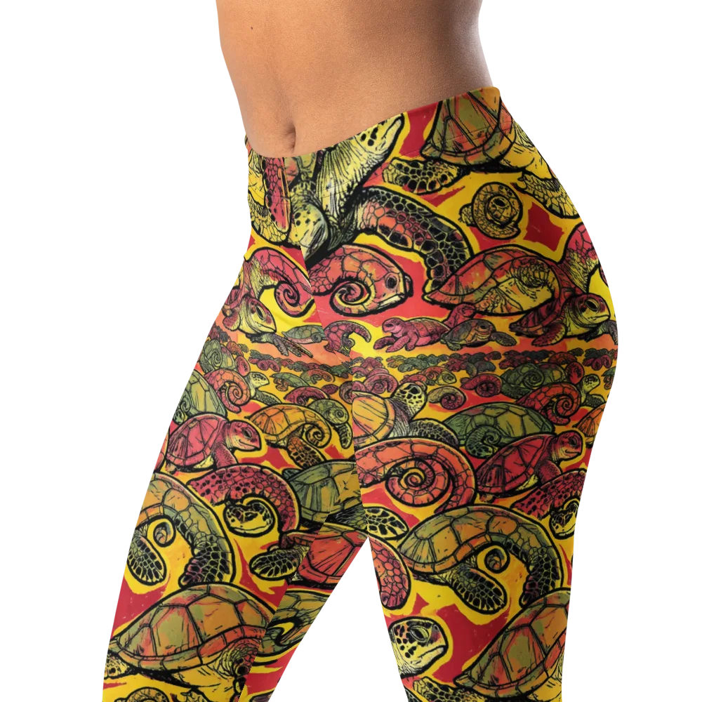 Tortoise Kaleidoscope on Leggings — Left Front