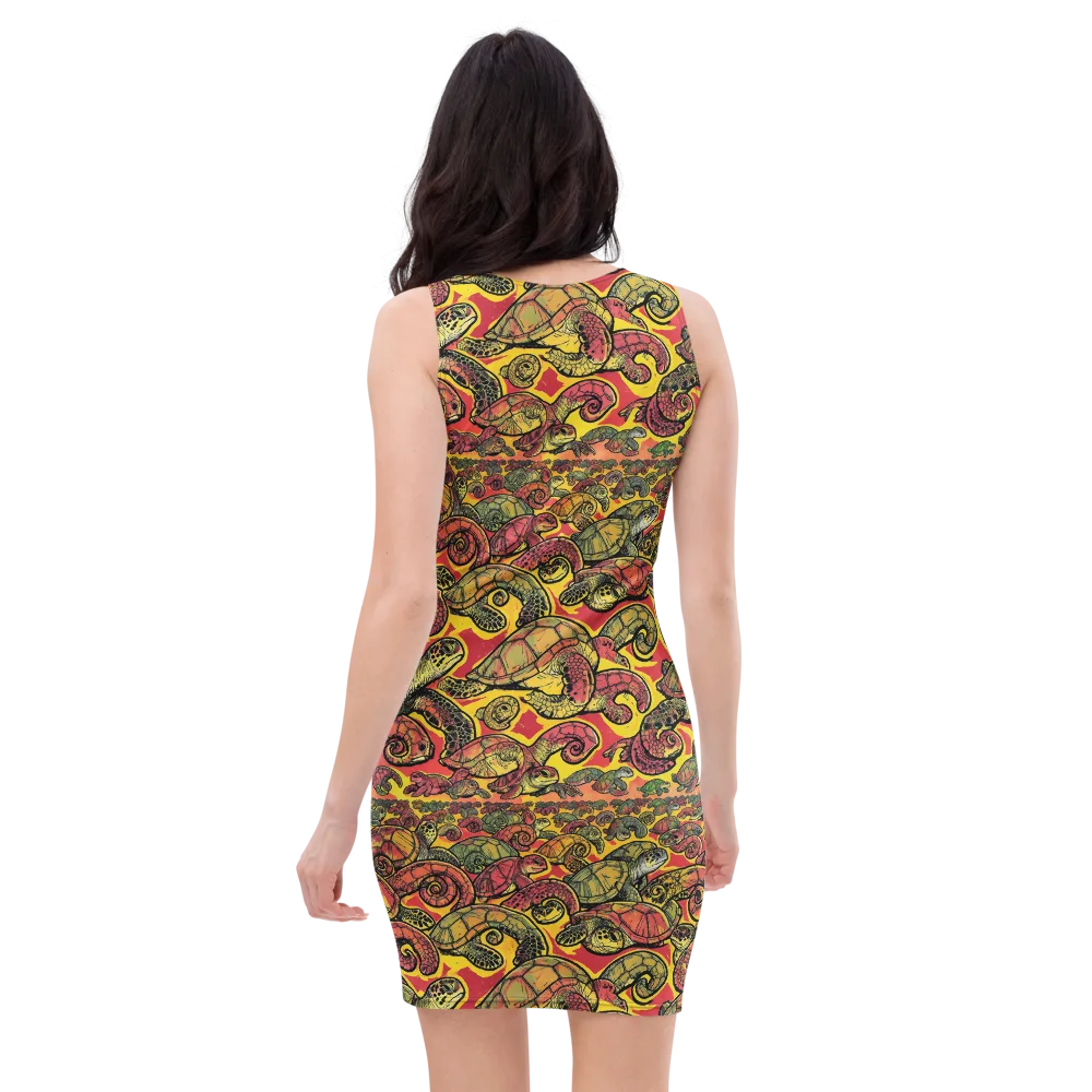 Tortoise Kaleidoscope on Bodycon Dress — Back