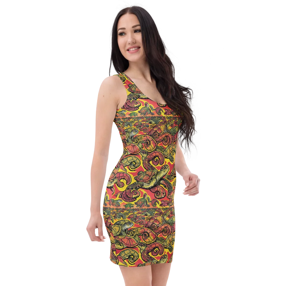Tortoise Kaleidoscope on Bodycon Dress — Right Front