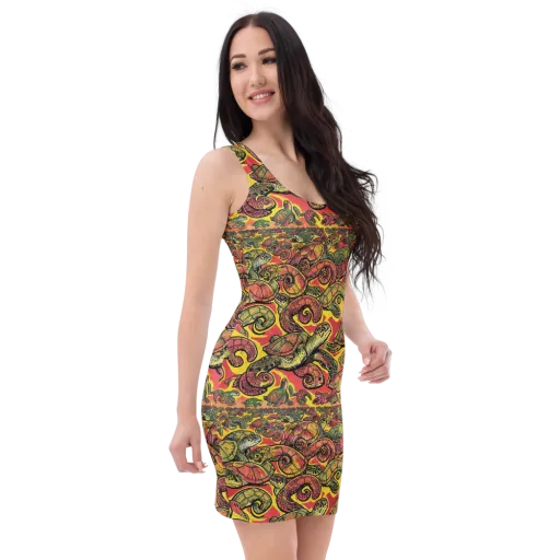 Tortoise Kaleidoscope on a Bodycon Dress