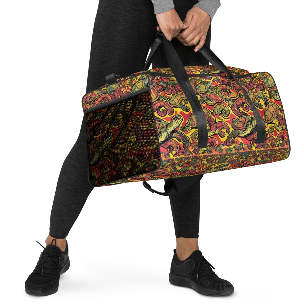 Tortoise Kaleidoscope on Duffle Bag — Right Front