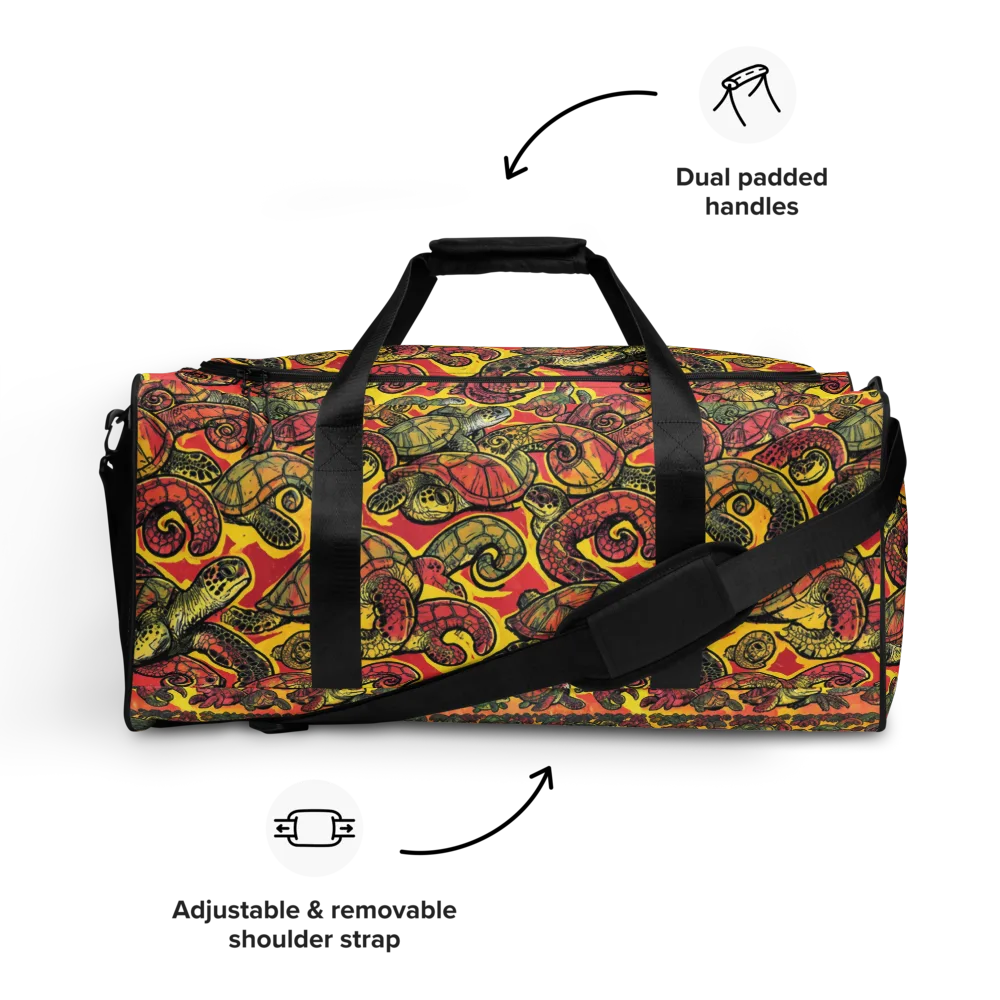 Tortoise Kaleidoscope on Duffle Bag — Front