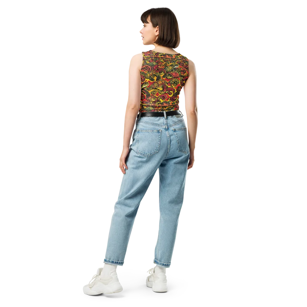 Tortoise Kaleidoscope on Crop Top — Back