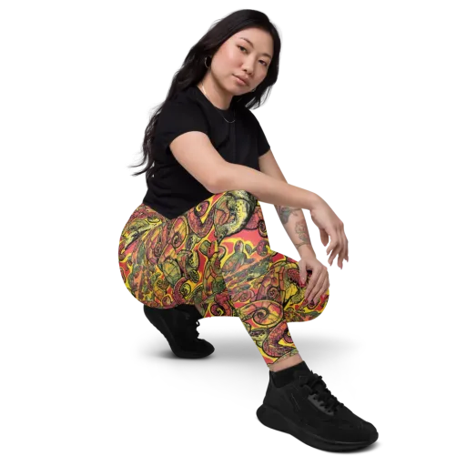 Tortoise Kaleidoscope on a Leggings with Pockets