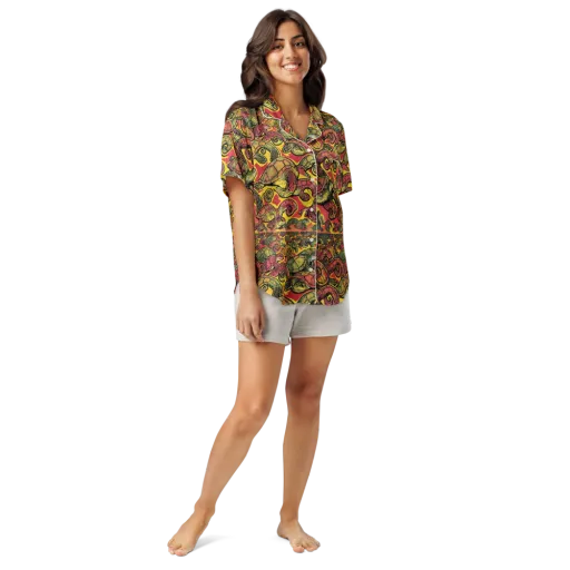 Tortoise Kaleidoscope on a Women's Short Sleeve Pajama Top
