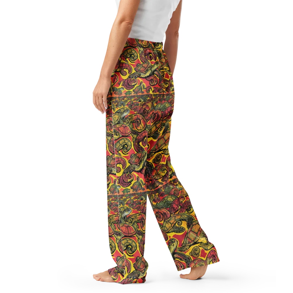 Tortoise Kaleidoscope on Women's Pajama Pants — Left