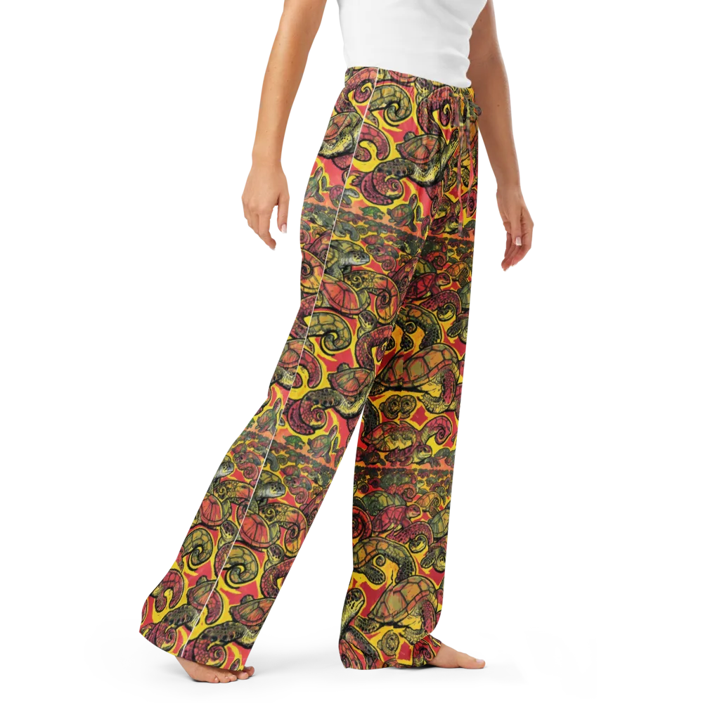 Tortoise Kaleidoscope on Women's Pajama Pants — Right Front